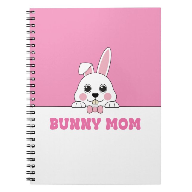 Carnet Maman lapin mignon rose  (Devant)