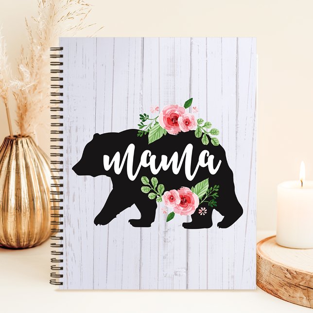 Carnet Maman Ours Floral Rustique (Créateur téléchargé)