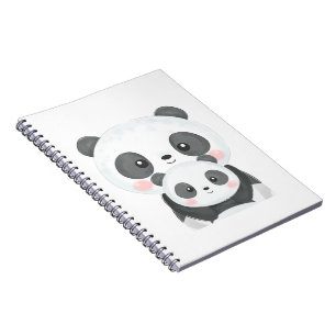 Carnet Maman Panda Kawaii Mignonne et Bébé Art à l'Aquare