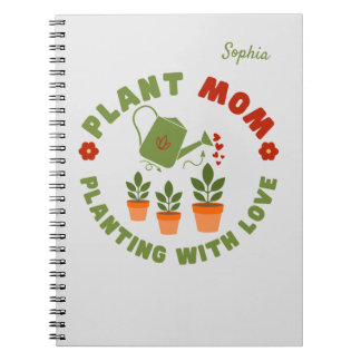 Carnet Maman plante Planter Avec Amour Personnalisé