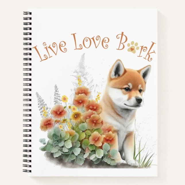 Carnet Maman Shiba Inu Floral (Devant)