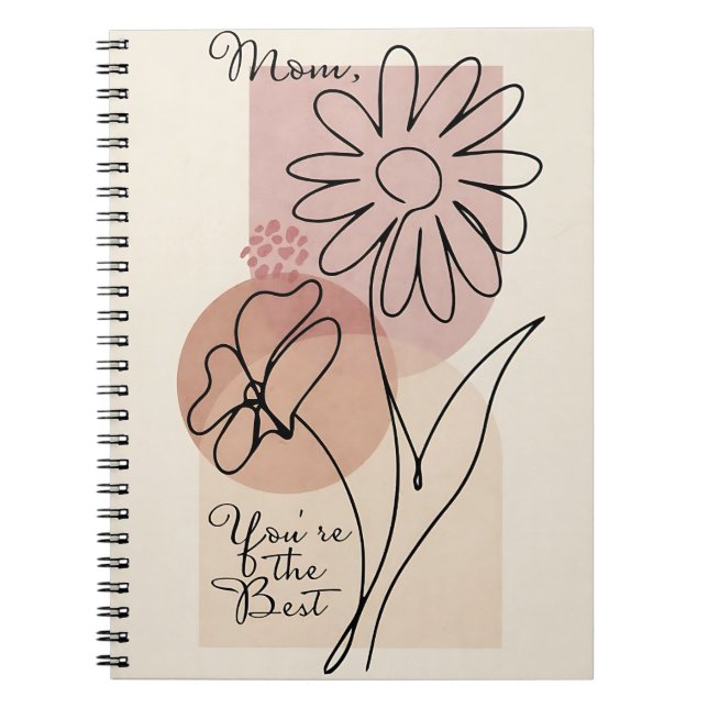 Carnet Maman, tu es la meilleure | Ligne florale (Devant)