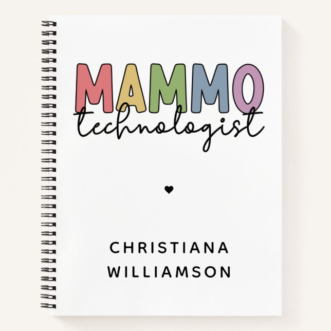 Carnet Mammo Technologue Personnalisé Mammographie Cadeau (Devant)