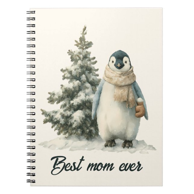Carnet Manchot d'hiver « Meilleure maman de tous les temp (Devant)