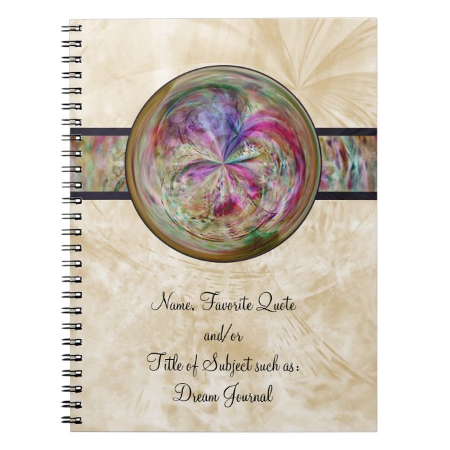 Carnet Mandala abstrait de bulle avec le ruban (Devant)