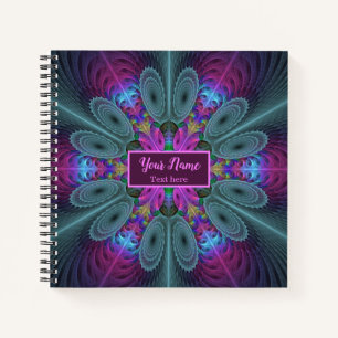 Carnet Mandala Art Fractal Coloré Kaléidoscope Nom Person