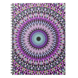 Carnet Mandala Blue Purple Kaleidoscope Motif-43214