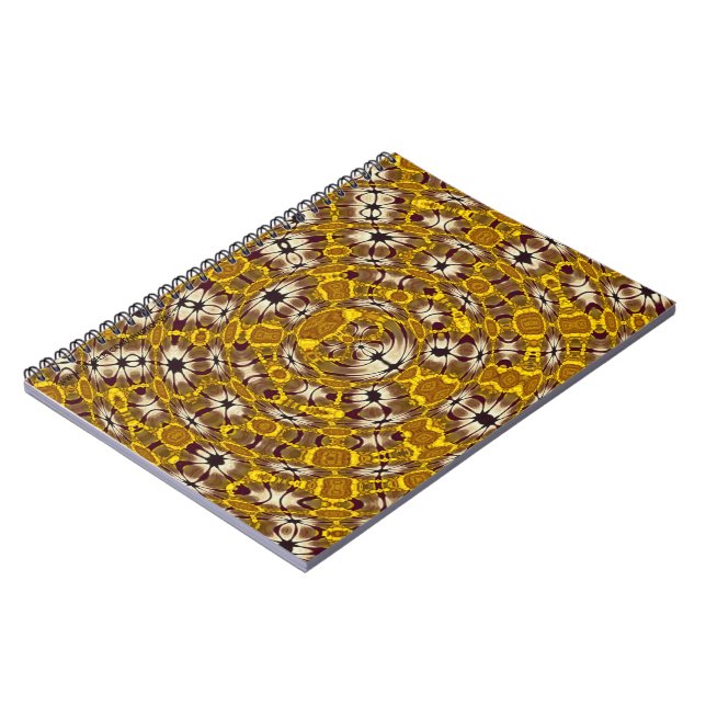 Carnet Mandala Bohème à Motif Floral Doré (Côté gauche)