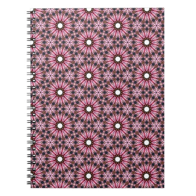 Carnet Mandala Bohème à Plume Rose (Devant)