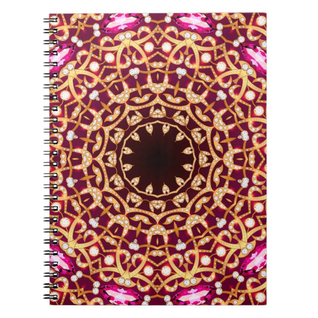Carnet Mandala broch, arrière - plan vintage géométrique. (Devant)