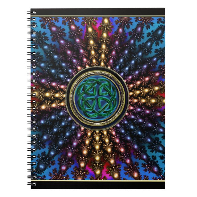 Carnet Mandala de fractale de rayon de soleil avec le (Devant)