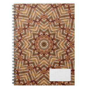 Carnet Mandala de l'étoile kaléidoscope motif ambre
