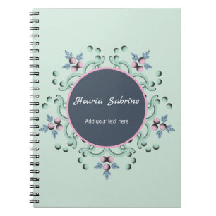 Carnet Mandala Doodles Floral Rose Turquoise Moderne 