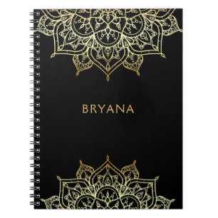 Carnet Mandala doré Glamour chic noir Moderne Glamour