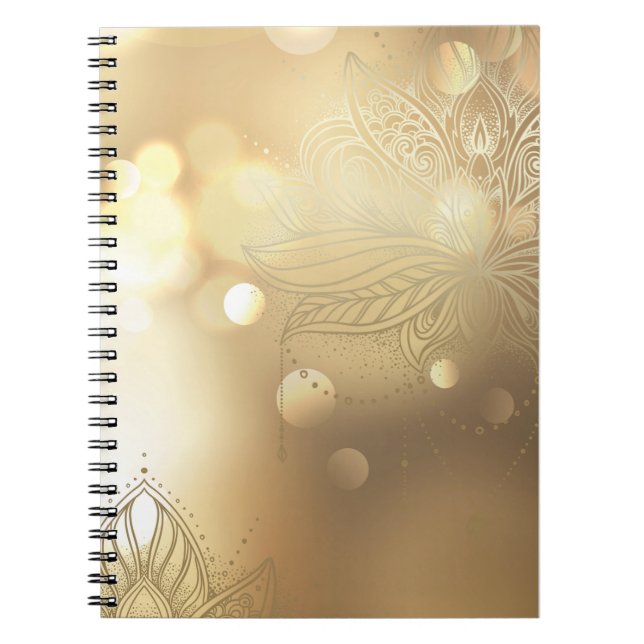Carnet Mandala éclat doré (Devant)