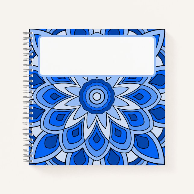 Carnet Mandala en bleu (Devant)