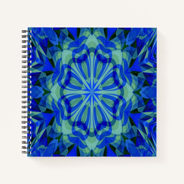 Carnet Mandala en bleu... (Devant)