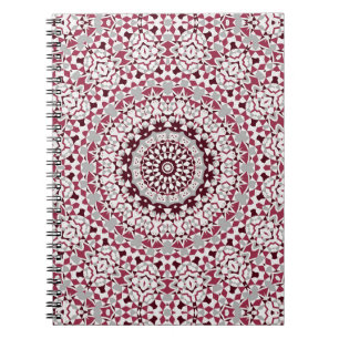 Carnet Mandala est bordeaux-gris