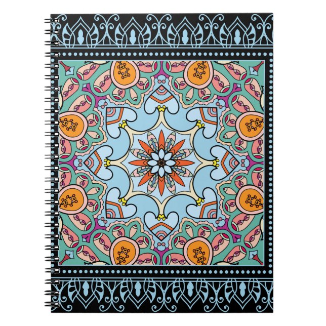 Carnet Mandala ethnique tribale sans couture motif (Devant)