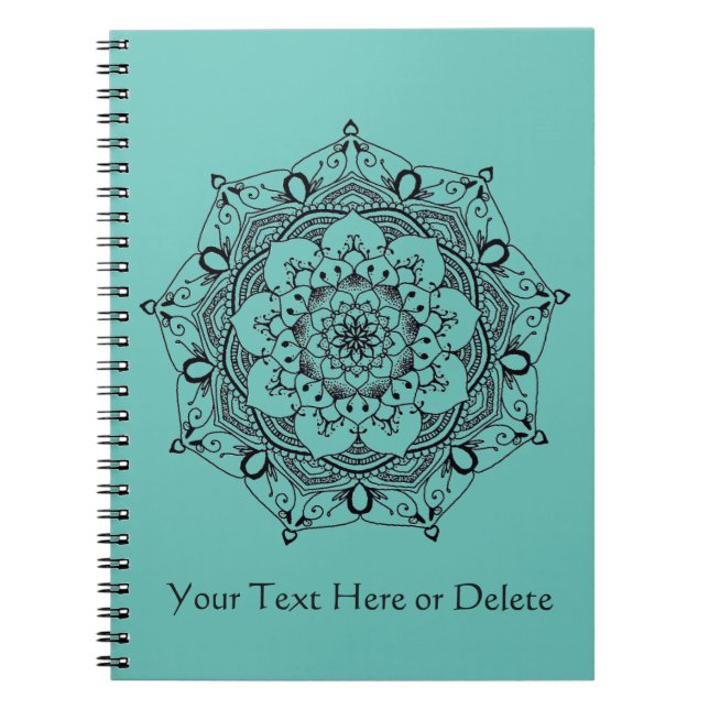 Carnet Mandala fait sur commande de fleur de henné de (Devant)