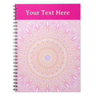 Carnet Mandala floral personnalisé en or rose