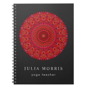 Carnet Mandala floral rouge