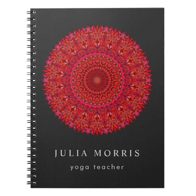 Carnet Mandala floral rouge (Devant)