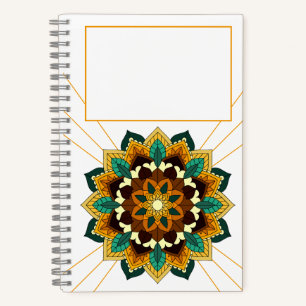 Carnet Mandala Motif 2002 en jaune et bronzette