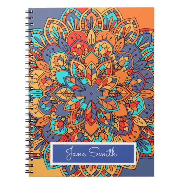 Carnet Mandala motif nom marocain coloré (Devant)