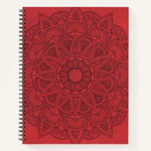 Carnet Mandala noir sur l'Arrière - plan Red Stains