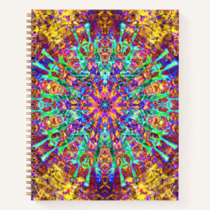 Carnet Mandala Psychedelic Trippy Hippie Color Splash