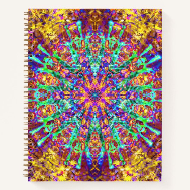 Carnet Mandala Psychedelic Trippy Hippie Color Splash (Devant)