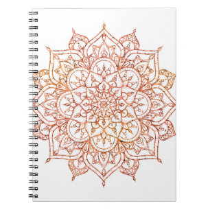 Carnet Mandala rose et orange sur Glam blanc