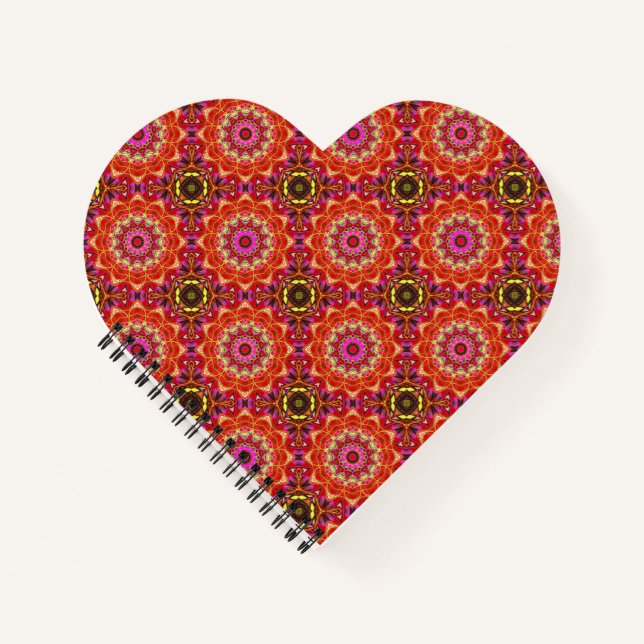 Carnet Mandala ROUGE  (Devant)