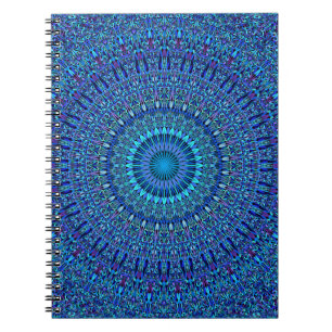 Carnet Mandala spirituel bleu de jardin d'agrément