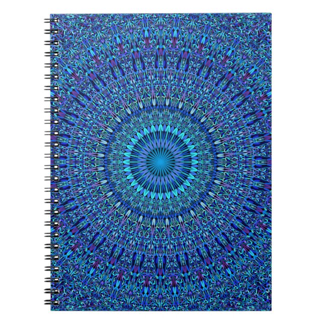 Carnet Mandala spirituel bleu de jardin d'agrément (Devant)