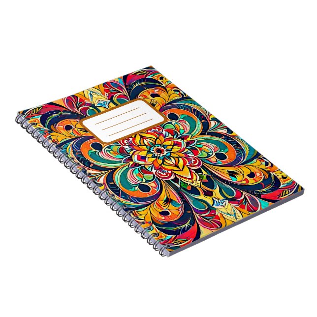 Carnet Mandala Symphonie des couleurs – Floral psychédéli (Côté Droit)