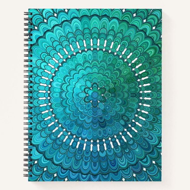 Carnet Mandala turquoise (Devant)