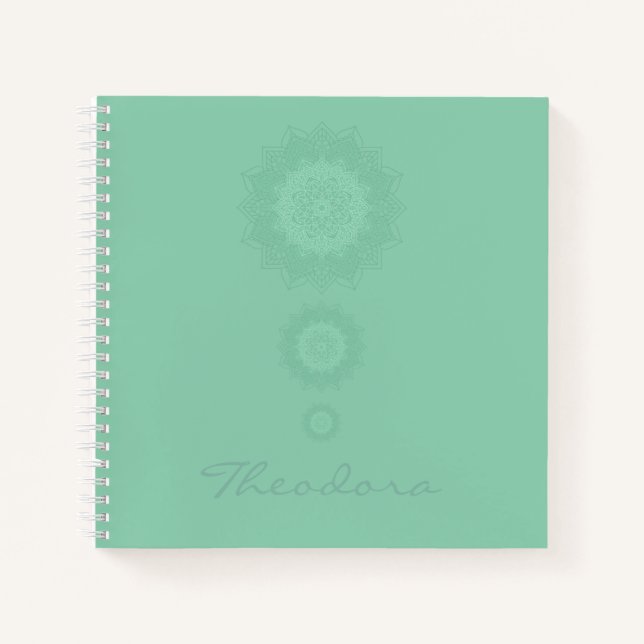 Carnet Mandala "Vert mer foncée" (Devant)