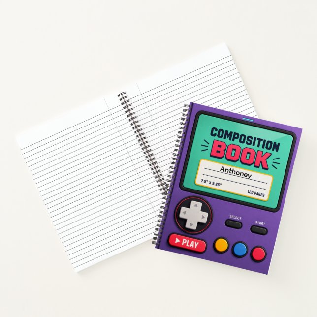 Carnet Manette de jeu vidéo personnalisée  (Intérieur)