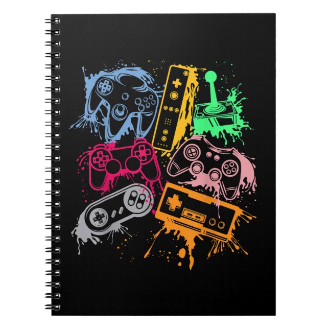 Carnet Manettes de console de jeux vidéo rétro 80's 90's  (Devant)