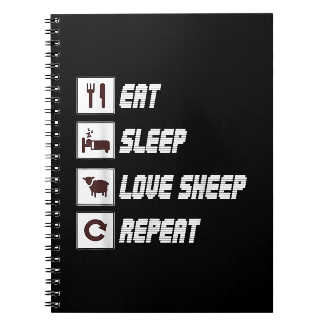 Carnet Mange sommeil amour mouton répéter | Don de devis  (Devant)