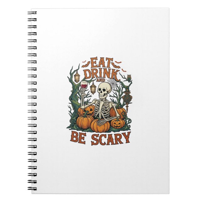 Carnet Manger Boire Être Squelette Épouvantable Halloween (Devant)