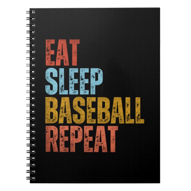 CARNET MANGER DORMIR BASEBALL RÉPÉTER (Devant)