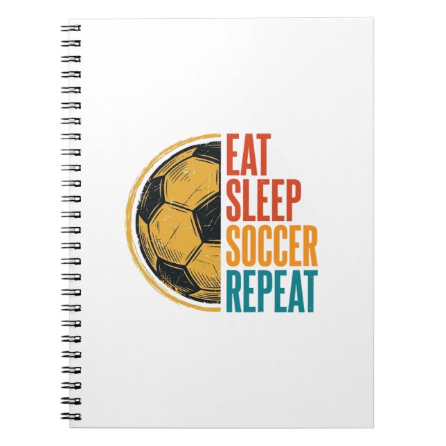 Carnet Manger Dormir Football Répéter Conception de Maill (Devant)