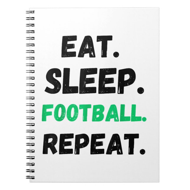 Carnet Manger Dormir Football Répéter Mignon Manger Dormi (Devant)