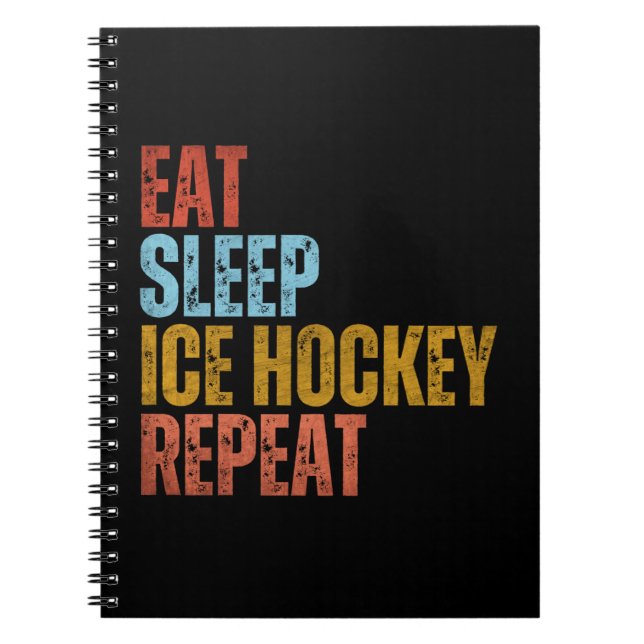 CARNET MANGER DORMIR HOCKEY SUR GLACE RÉPÉTER (Devant)
