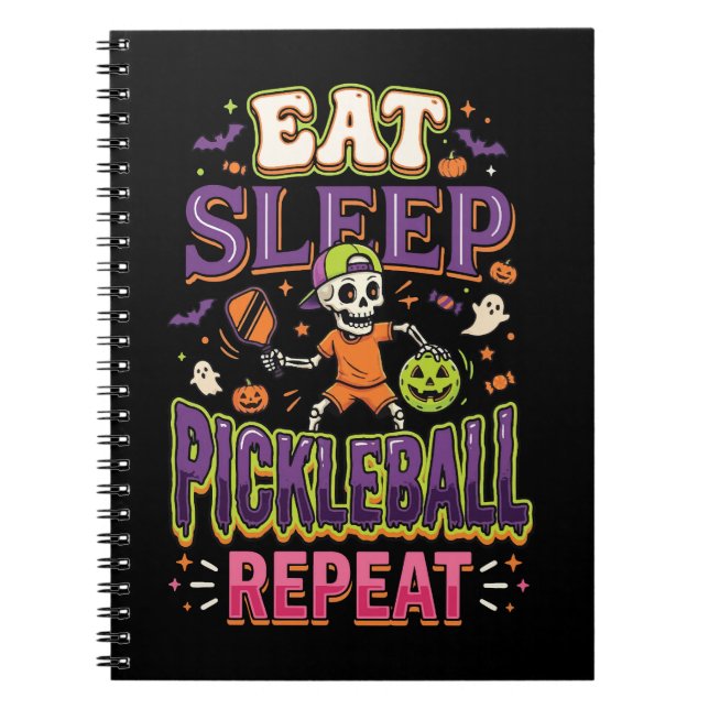 Carnet Manger Dormir Pickleball Répéter Pickleball (Devant)
