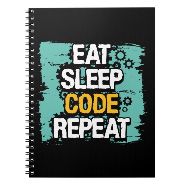 Carnet Manger, dormir, répéter le code (Devant)