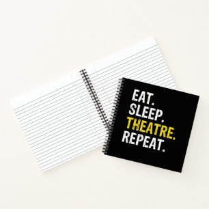 Carnet Manger Dormir Théâtre Répéter Acteur Drame Cadeau